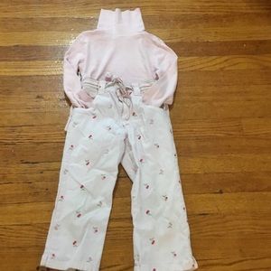 Pink pants and a pink longsleeve turtleneck